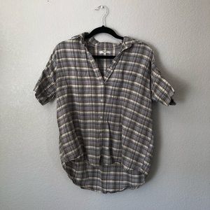 Madewell flannel short sleeve button up.